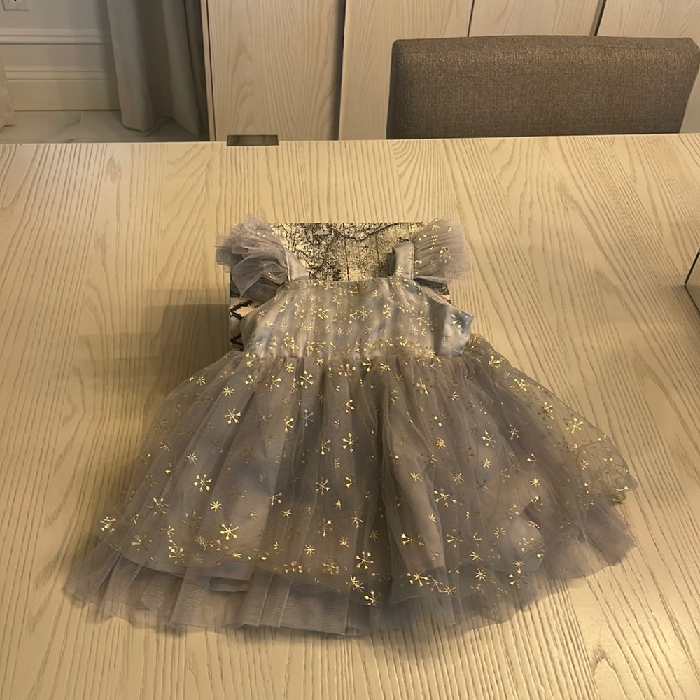 New ! Unused ! Stunning winter grey baby girl tulle dress .